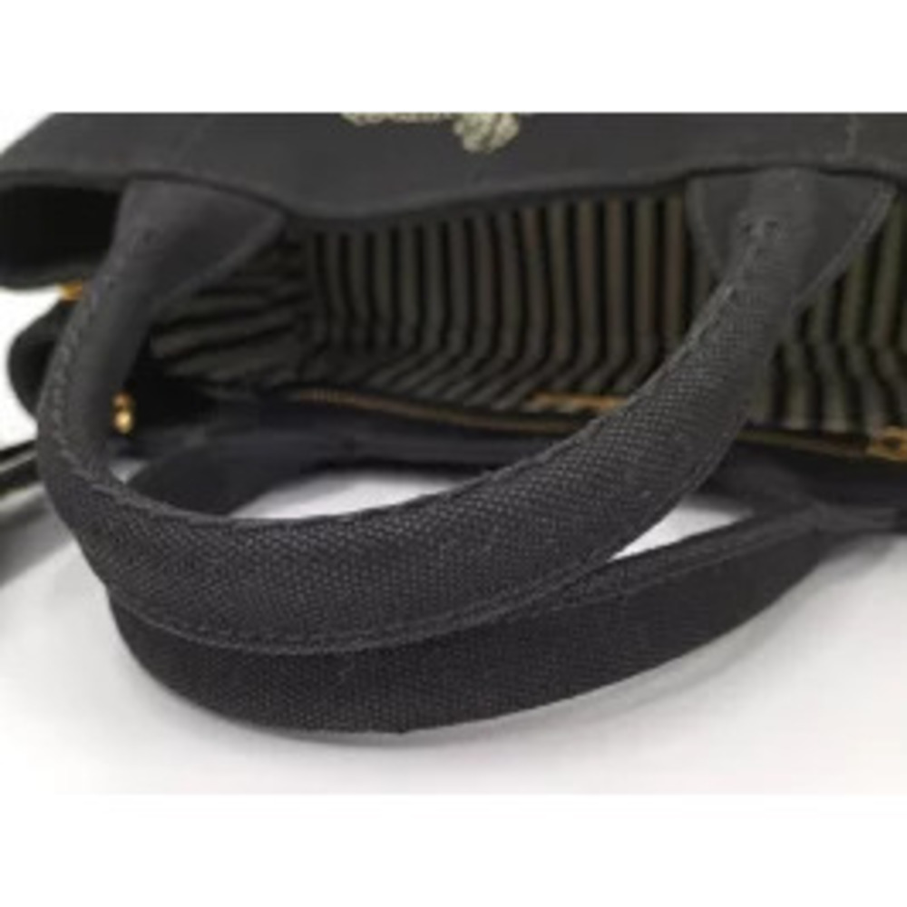 PRADA Canapa 2way Tote Hand Handbag Canvas Black - Picture 7 of 9